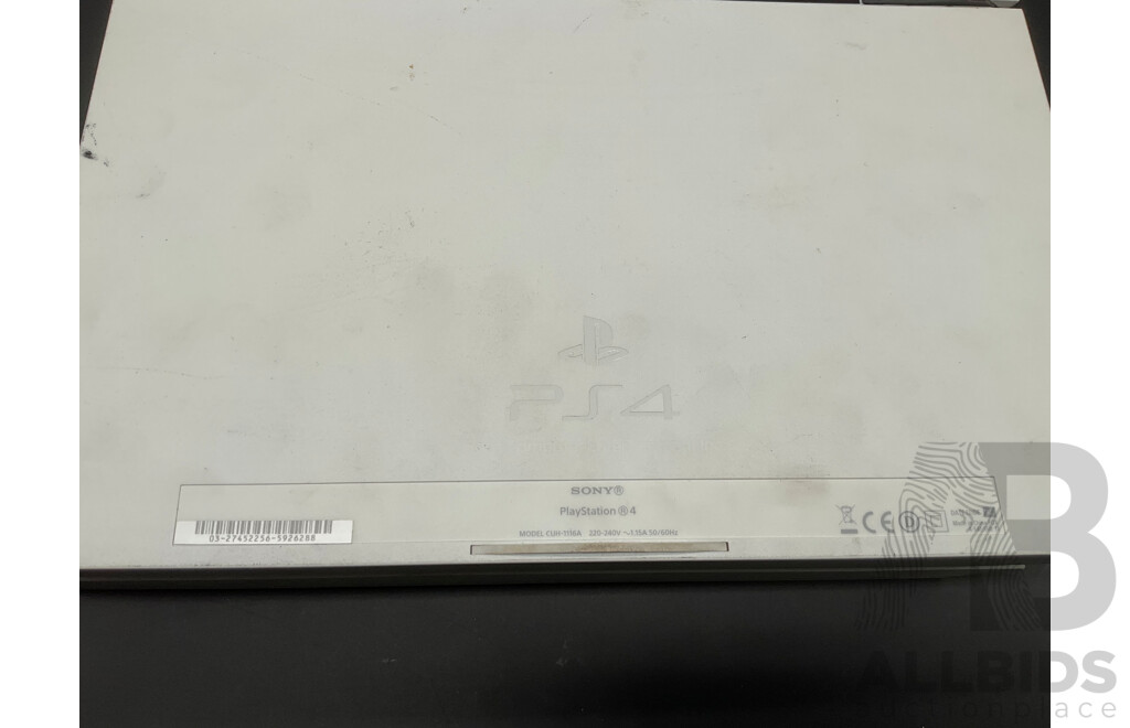 SONY PlayStation PS4 White - Console Only and Tony Hawk's Pro Skater1+2 Vidoe Game - Lot of 2