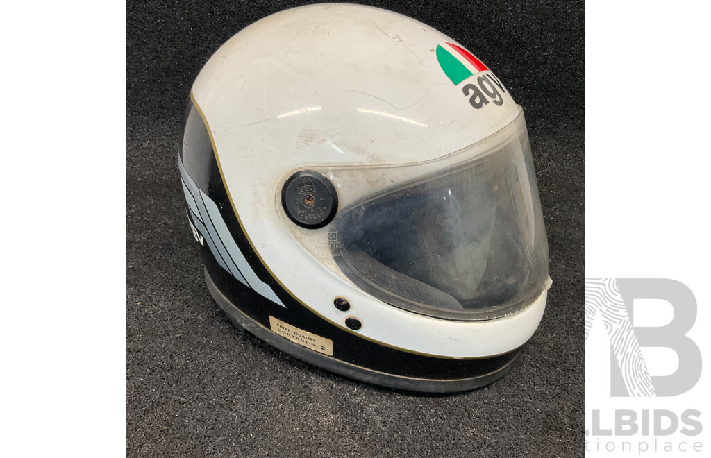 AGV Kenny Roberts KR2000 Motorcycle Vintage Helmet and ARAI GP Vintage Motorcycle Helmet - Lot of 2