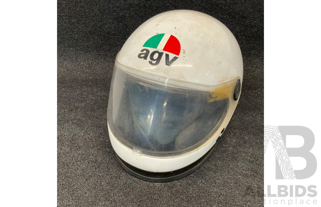 AGV Kenny Roberts KR2000 Motorcycle Vintage Helmet and ARAI GP Vintage Motorcycle Helmet - Lot of 2