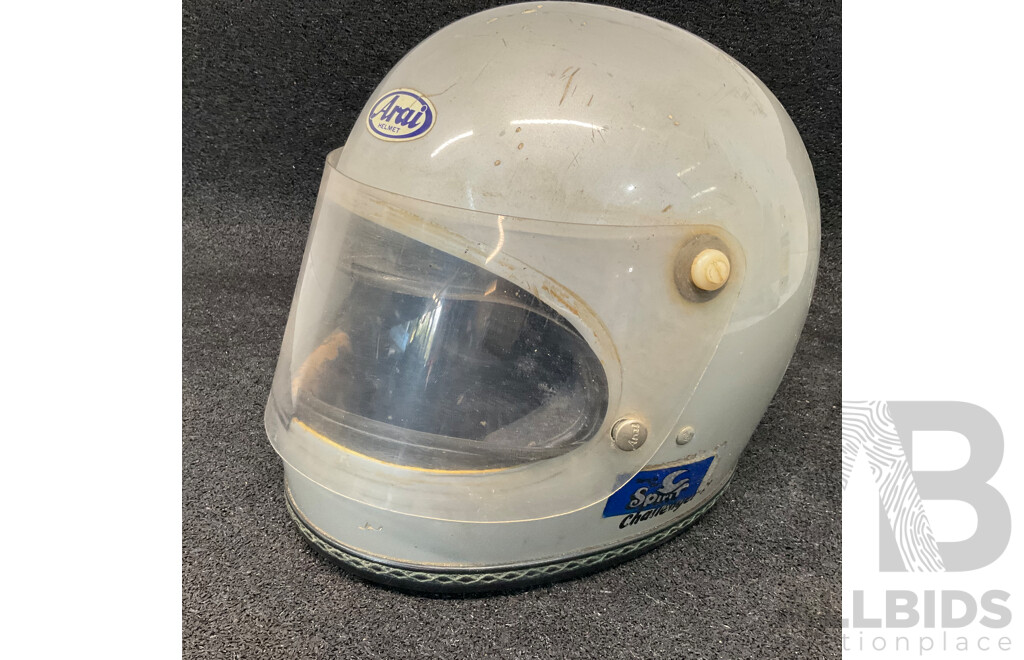 AGV Kenny Roberts KR2000 Motorcycle Vintage Helmet and ARAI GP Vintage Motorcycle Helmet - Lot of 2
