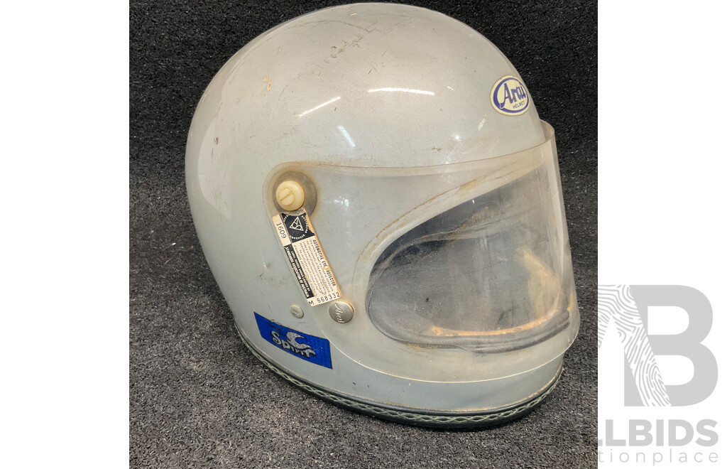 AGV Kenny Roberts KR2000 Motorcycle Vintage Helmet and ARAI GP Vintage Motorcycle Helmet - Lot of 2