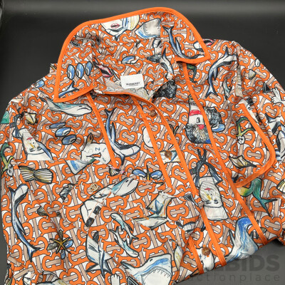 Riccardo Tisci Marine TB Monogram Silk Shirt Branded BURBERRY