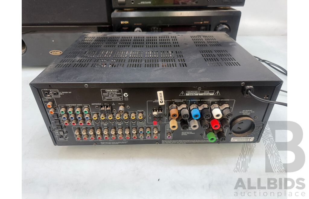 Home Stereo System - Onkyo TX-SR603 AV Receiver + Oppo Blu Ray Player + Denon 5 Disc Cd Player + Denon AVR-5800 + 4x Richter Tall Speakers