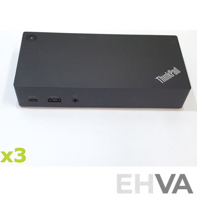 Lenovo (DK1633) ThinkPad USB-C Dock w/ Power Supply - Lot of Three