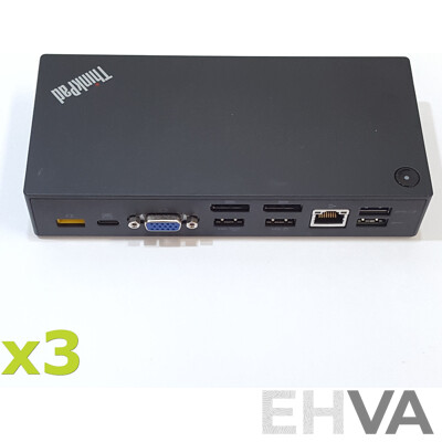 Lenovo (DK1633) ThinkPad USB-C Dock w/ Power Supply - Lot of Three