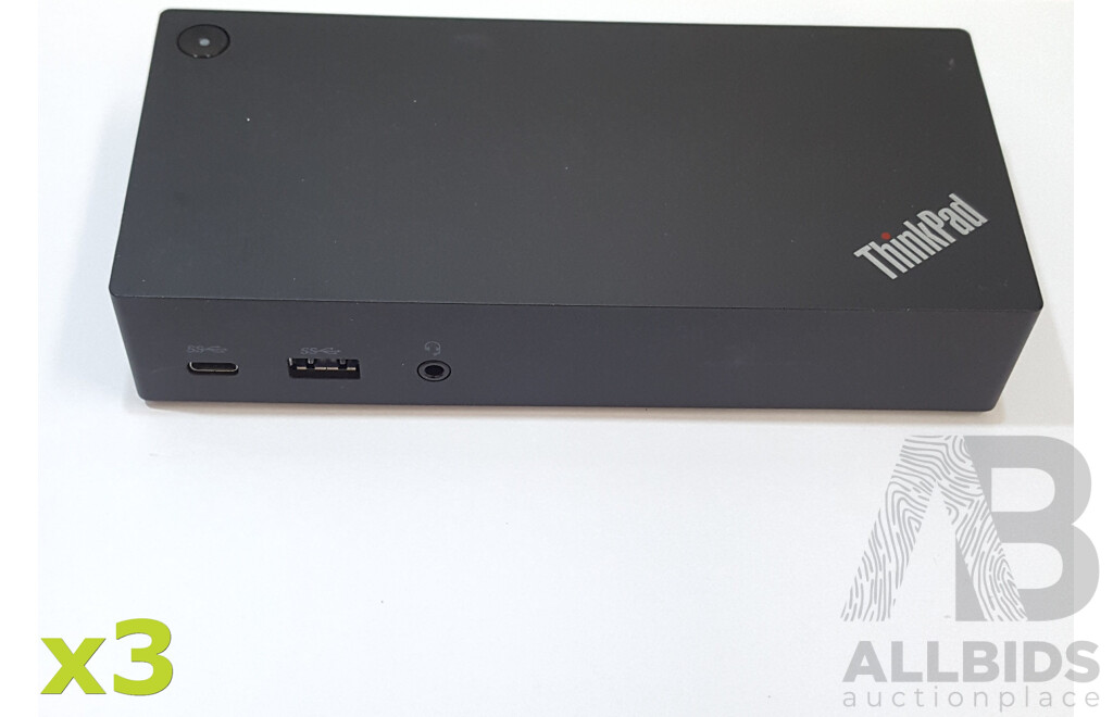 Lenovo (DK1633) ThinkPad USB-C Dock w/ Power Supply - Lot of Three