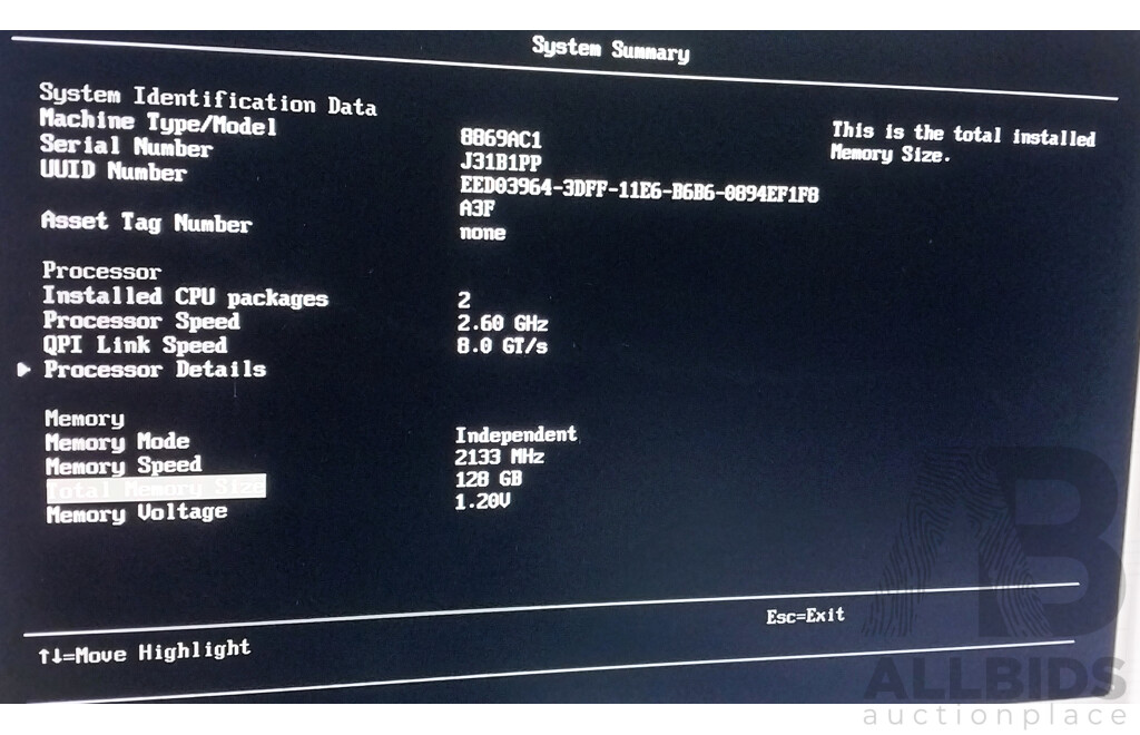 Lenovo System X 3550 M5 Intel Xeon (E5-2623 V4) 2.60GHz-3.20GHz 4-Core CPU 1RU Server W/ 128GB DDR4