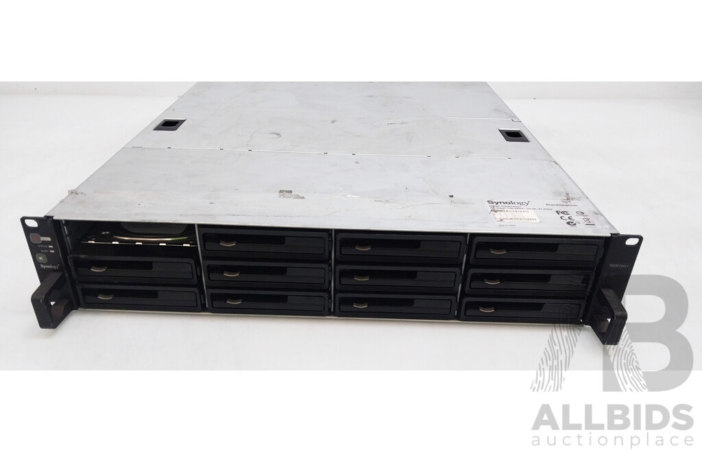 Synology (RS3614xs+) 12-Bay SAS Hard Drive Array W/ 66TB of Total Storage