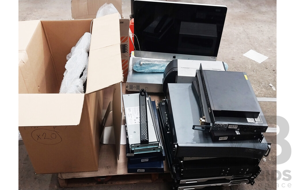Pallet of Assorted Network Switches, Imac's, Mac Accessories, Server and More