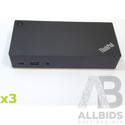 Lenovo (DK1633) ThinkPad USB-C Dock w/ Power Supply - Lot of Three
