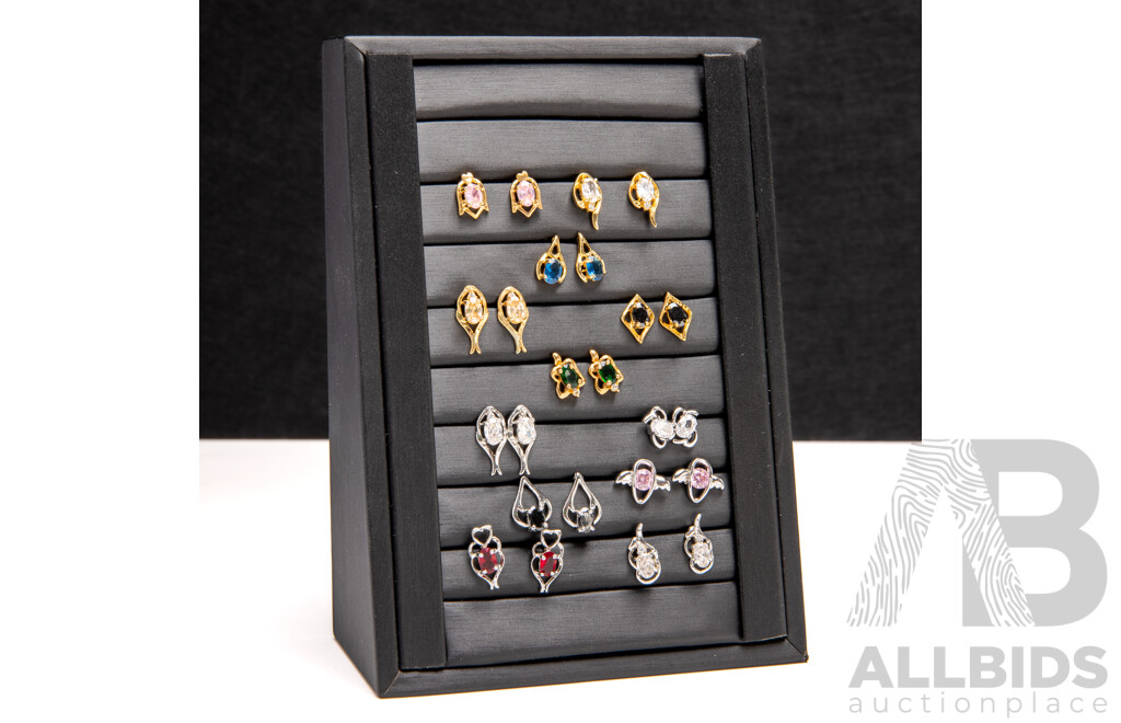 Gold and Silver Plated Pairs of Earrings - Lot of 12