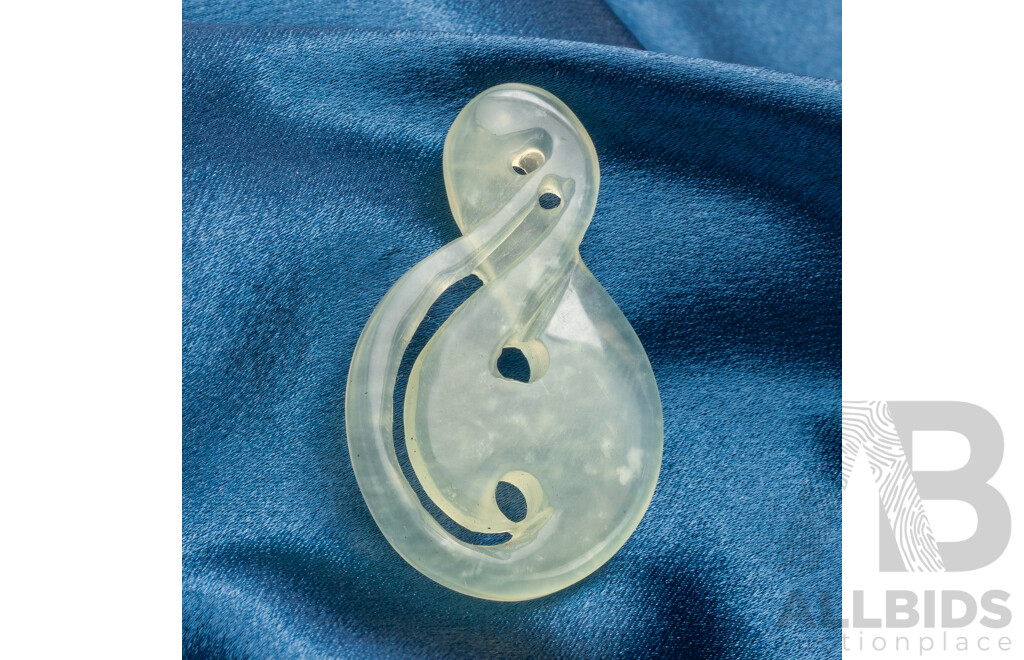 New Zealand Carved White Jade Pendant