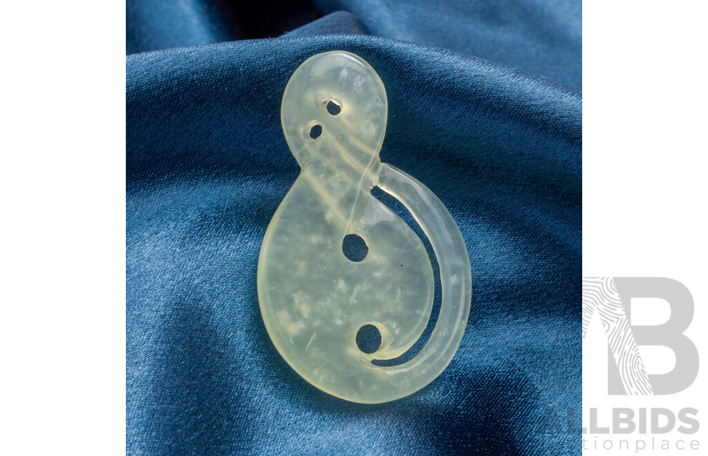 New Zealand Carved White Jade Pendant