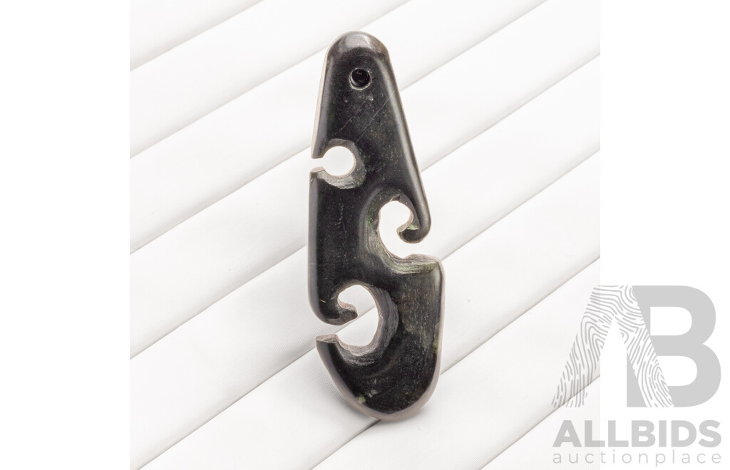 New Zealand Carved Dark Greenstone/Jade