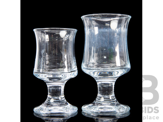 Two Sets of Six Holmegaard Ships Glasses, Mid-20th Century