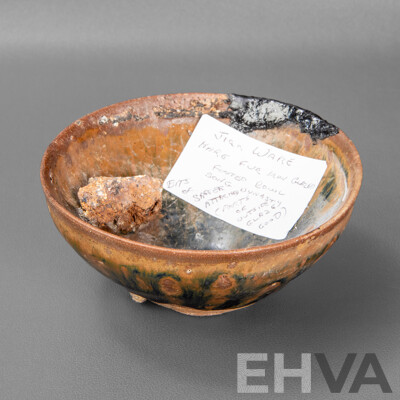 Jian Ware Hare Fur Iron Glazed Footed Bowl, Song Dynasty