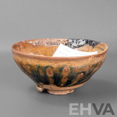 Jian Ware Hare Fur Iron Glazed Footed Bowl, Song Dynasty