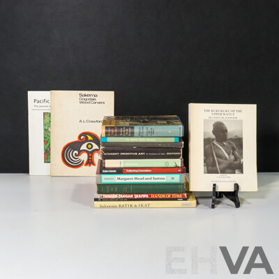 Wonderful Collection of Books Relating Largely to Primitive Art Including Three Regions of Primitive Art and History, Indonesian Batik & Ikat, Jakarta Textile Museum, Stone Age Island (Seven Years in New Guinea) and More!