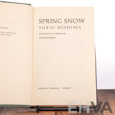 Yukio Mishima (20th Century, Japanese, 1925-1970), Spring Snow, Hard Cover Novel, First English Edition Published by Alfred E.Knopf (1972)