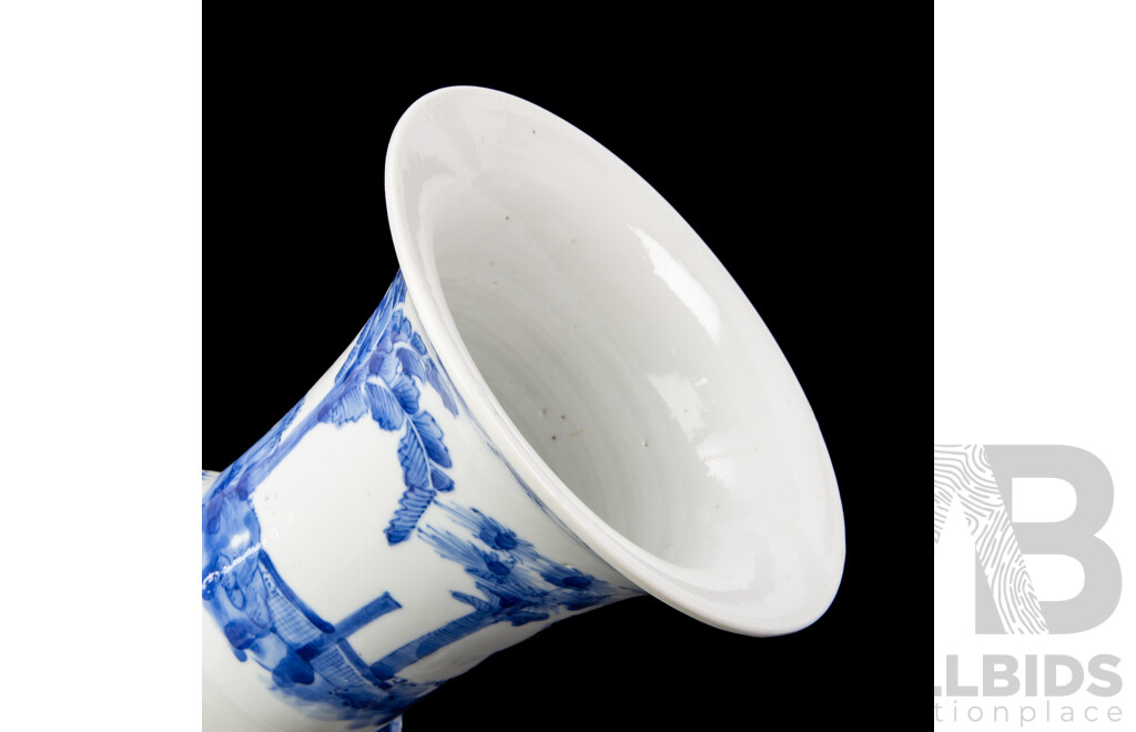 Pair of Kangxi Blue and White Porcelain Vases