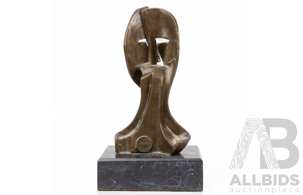 Pablo Picasso (19/20th Centuries, Spanish-Born French, 1881-1973) Two Faces, Bronze Sculpture, 27 Cm (^Height)