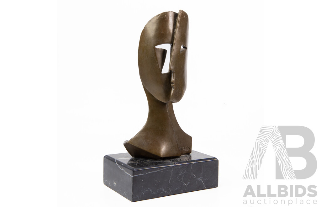 Pablo Picasso (19/20th Centuries, Spanish-Born French, 1881-1973) Two Faces, Bronze Sculpture, 27 Cm (^Height)