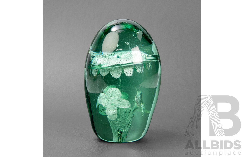 Vintage End-of-Day Glass Dump with with Internal Foil Flowers