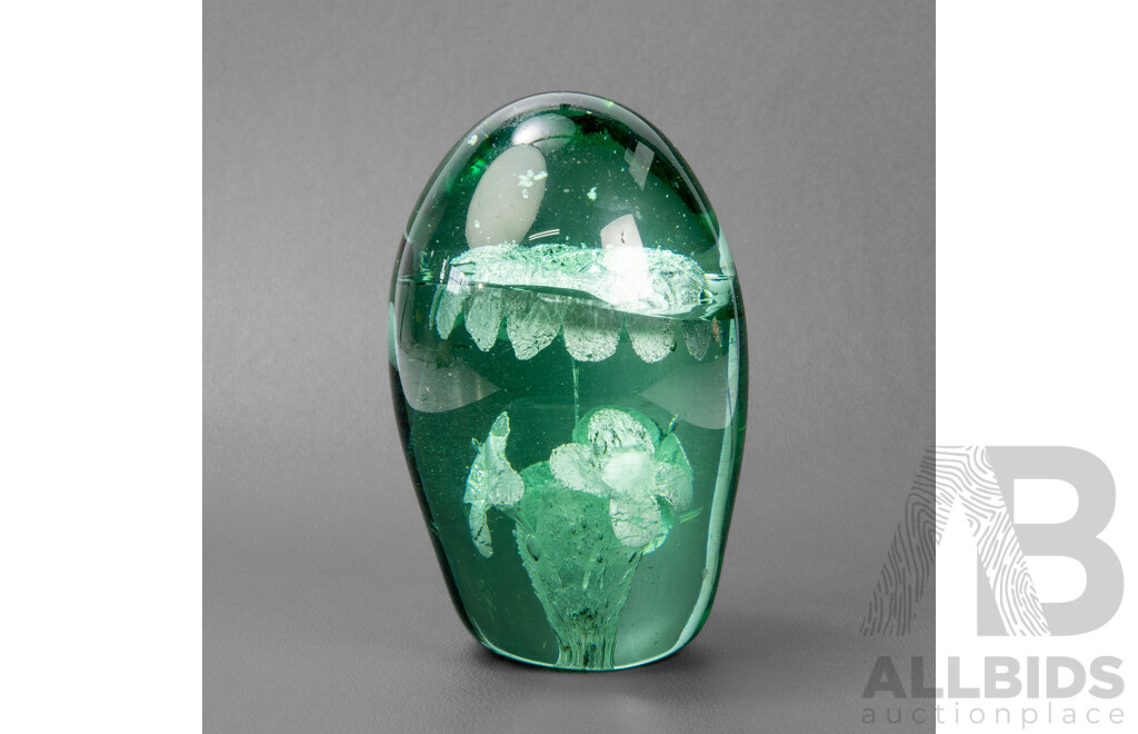 Vintage End-of-Day Glass Dump with with Internal Foil Flowers