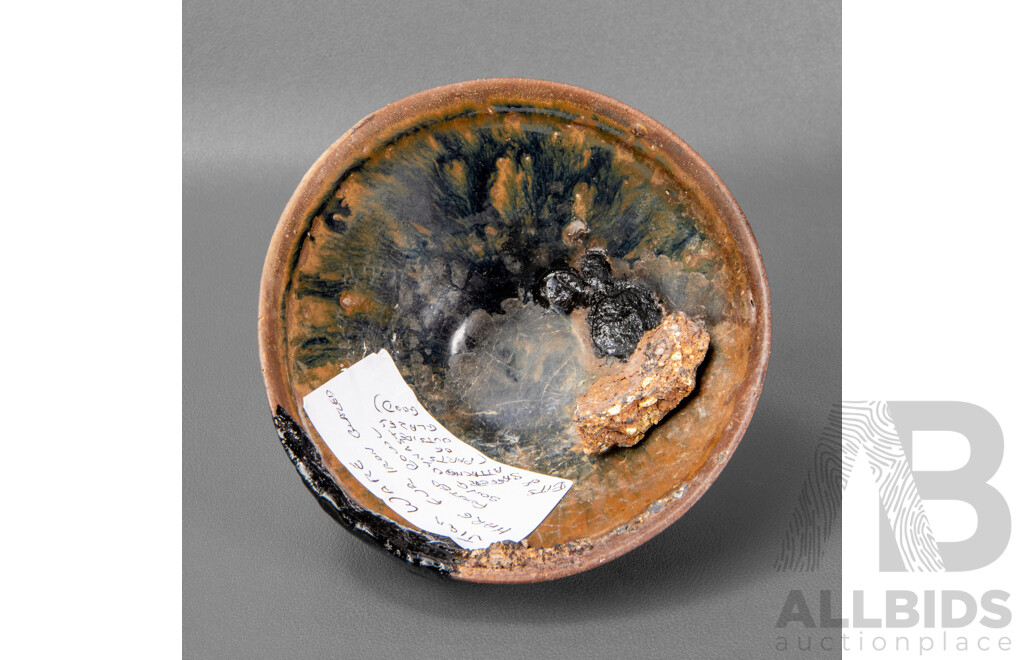 Jian Ware Hare Fur Iron Glazed Footed Bowl, Song Dynasty