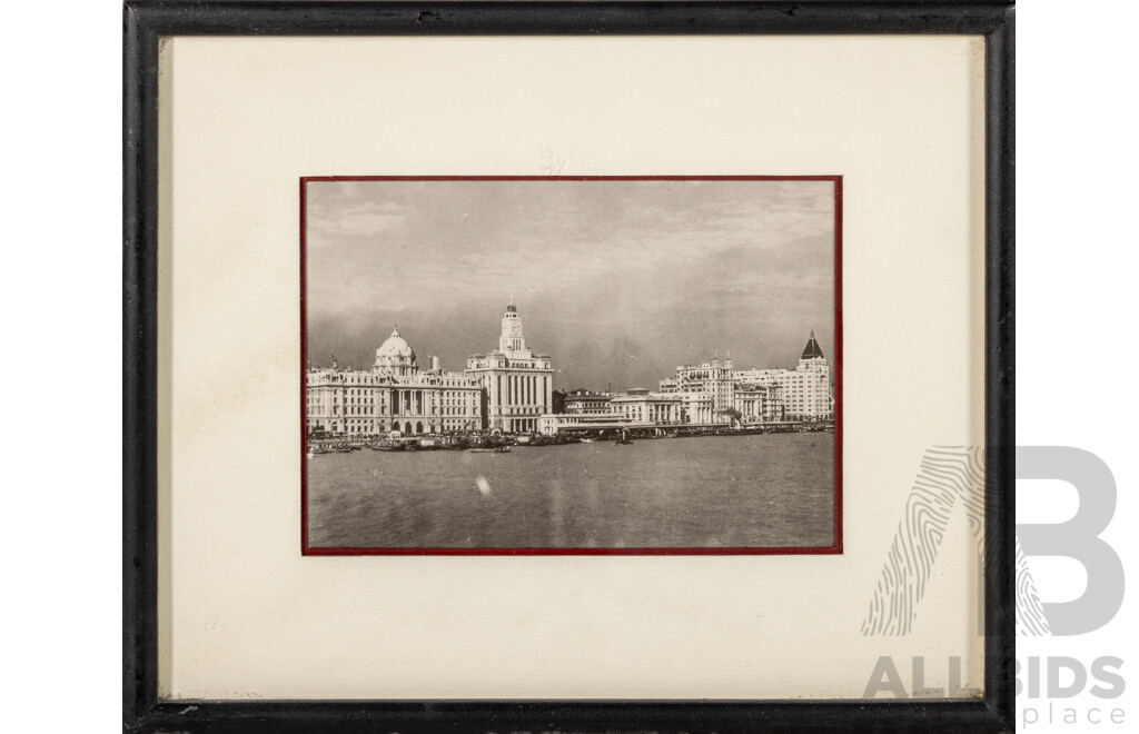 Collection of Five Quality Black and White Prints From Original Photos Featuring Varied Vistas of Shanghai, 20 x 25 cm (frames) (5)