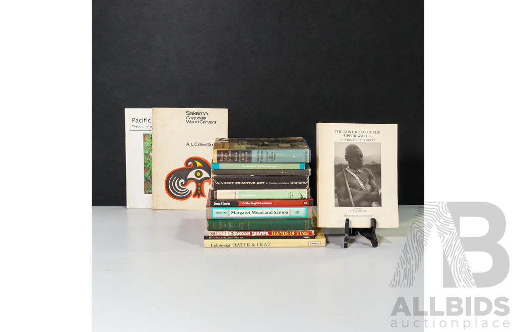 Wonderful Collection of Books Relating Largely to Primitive Art Including Three Regions of Primitive Art and History, Indonesian Batik & Ikat, Jakarta Textile Museum, Stone Age Island (Seven Years in New Guinea) and More!