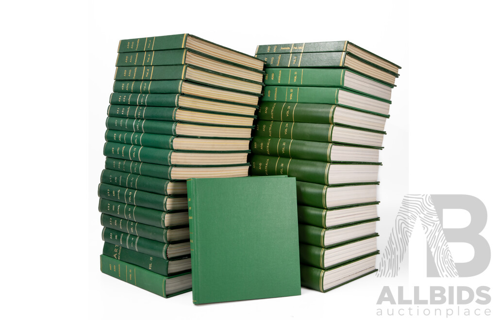 Absolutely Wonderful Vintage Collection of Thirty-Two Professionally Bound Volumes of Art and Australia, Spanning Approx. 1963–1994 (32)