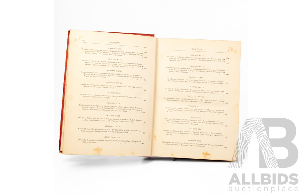 The Life and Times of Garibaldi, Antique Hard Cover Book, Published by Walter Scott, London (1880)