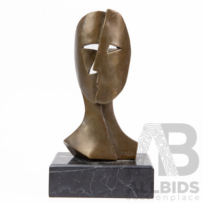 Pablo Picasso (19/20th Centuries, Spanish-Born French, 1881-1973) Two Faces, Bronze Sculpture, 27 Cm (^Height)