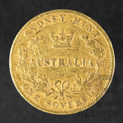 Australian 1867 QV Gold Sovereign, Sydney Mint .917