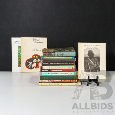 Wonderful Collection of Books Relating Largely to Primitive Art Including Three Regions of Primitive Art and History, Indonesian Batik & Ikat, Jakarta Textile Museum, Stone Age Island (Seven Years in New Guinea) and More!