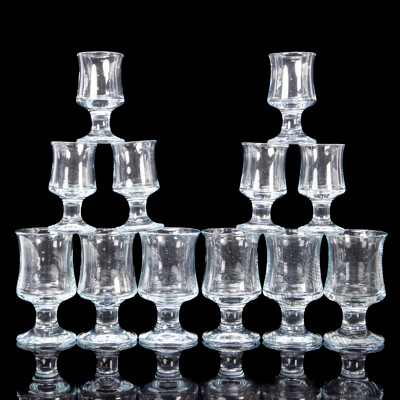 Two Sets of Six Holmegaard Ships Glasses, Mid-20th Century