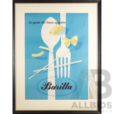 Eberto Carboni, (20th Century, Italian, 1899-1984), La Pasta Del Buon Appetito [The Pasta of Good Appetite], Wonderful Vintage Colour Poster Designed 1952, 120 x 93 cm (frame)