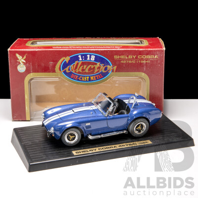 Road Legends 1964 Shelby Cobra 427 S/C Blue W White Stripes 1:18 Scale Model Car