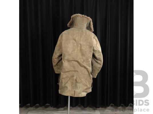 Vintage 1940 Orebro Sport & Bilekipering Swedish WWII Military Fur Trimmed M1909 Sheepskin Military Utrustningar Jacket