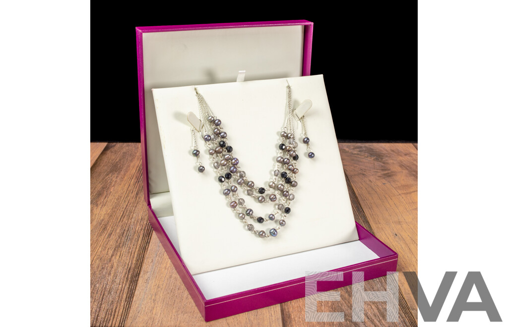 Zamels Sterling Silver and Pearl Jewellery Set