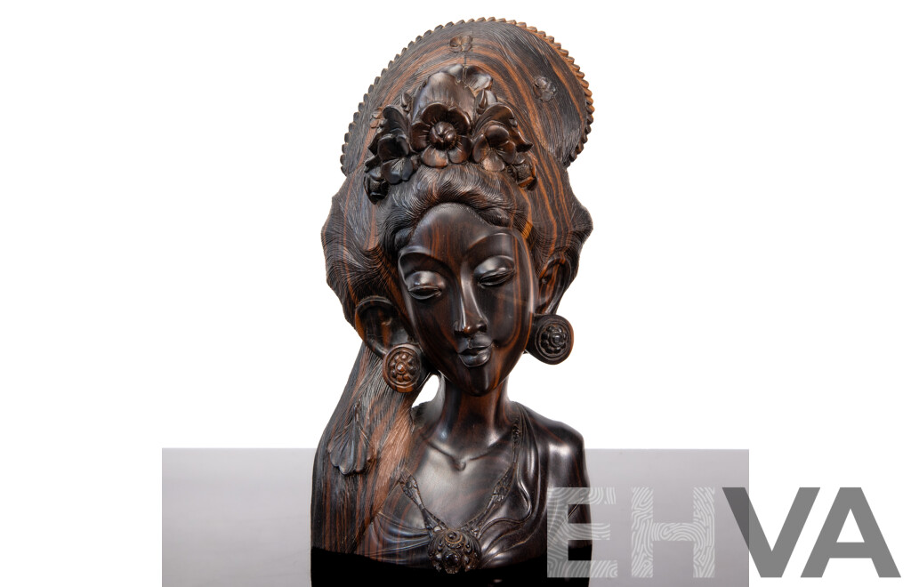 Stunning Vintage Tribal Macassar Ebony Statuette