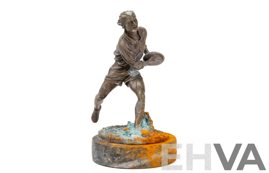 Bronze Sculpture of Rugby Player