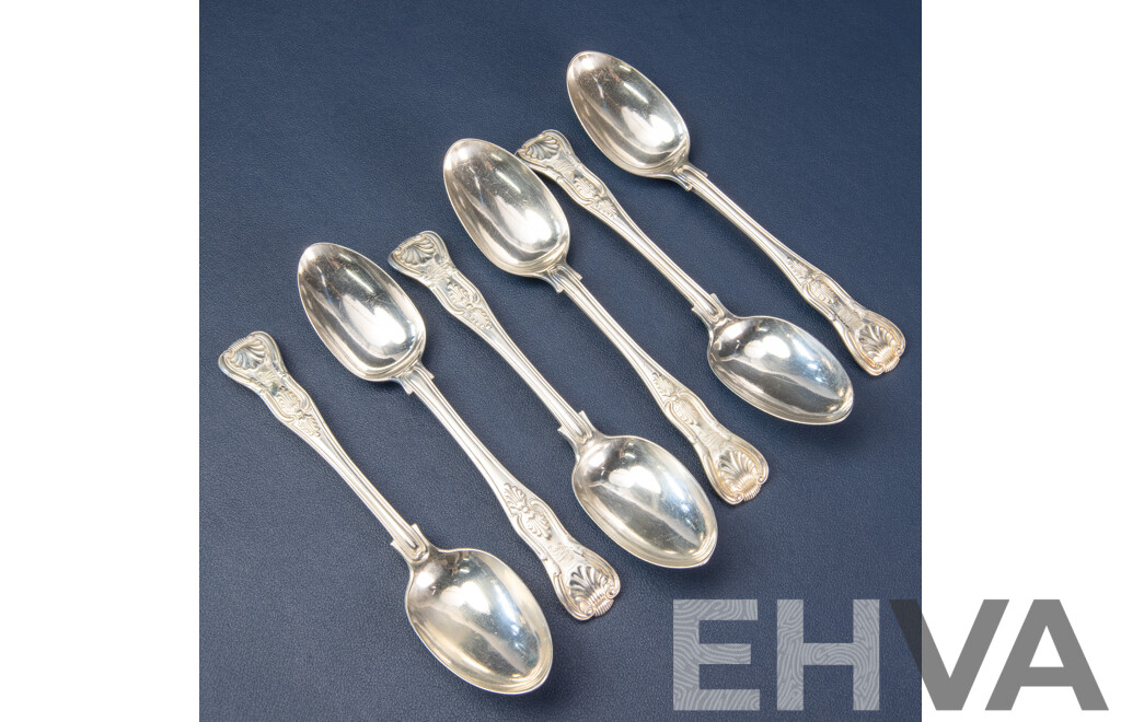 Six Victorian Silver Teaspoons, London, C.1840s