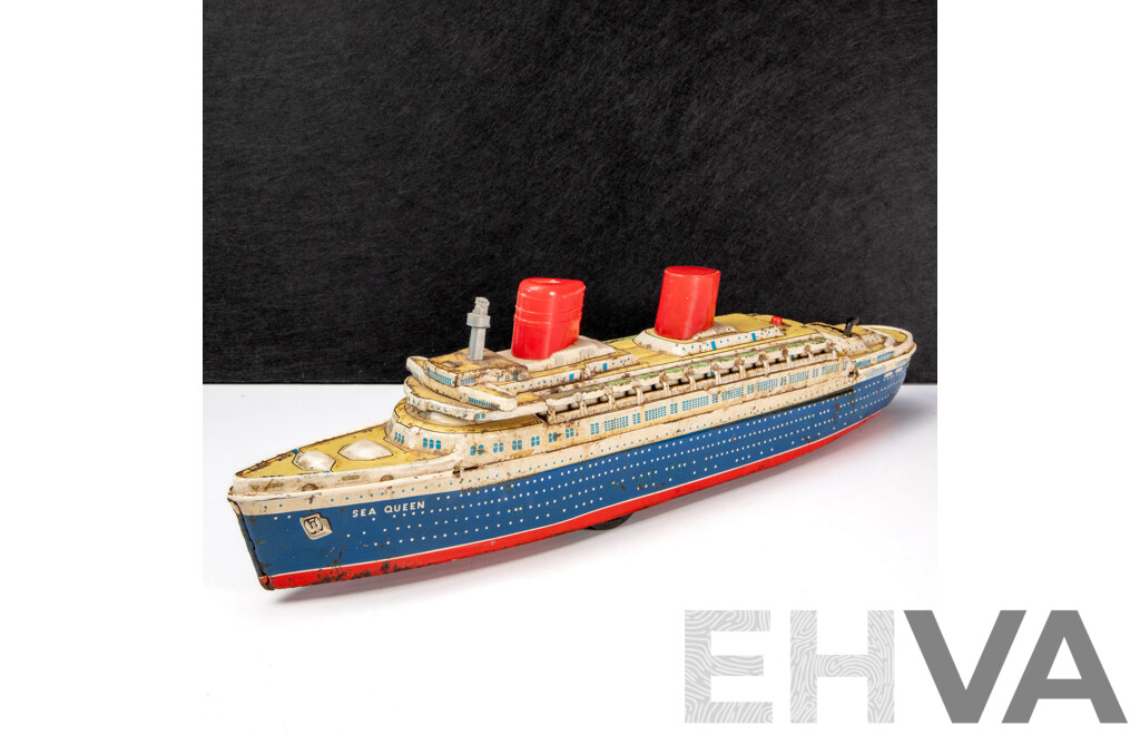 Vintage Yonezawa 'Sea Queen' Deluxe Liner with Music Box – Japan