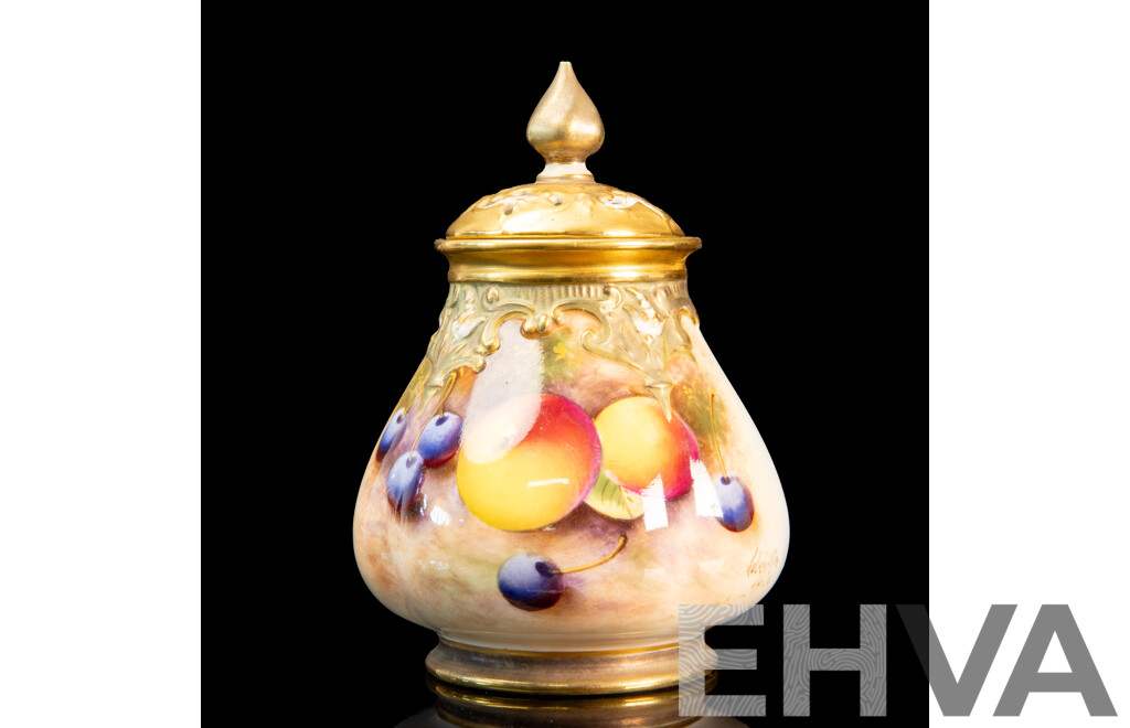 Vintage English Royal Worcester Potpourri Vase with Lid