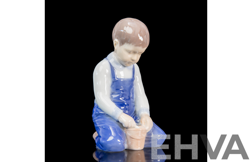Vintage Bing & Grøndahl / Royal Copenhagen Porcelain Figurine – 'Boy with Bucket' #2127