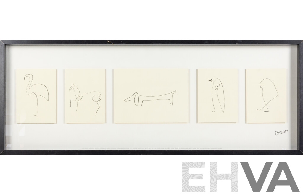 IKEA Picasso Landscape 5 Animal Print Glass Framed, 104cm x 40cm