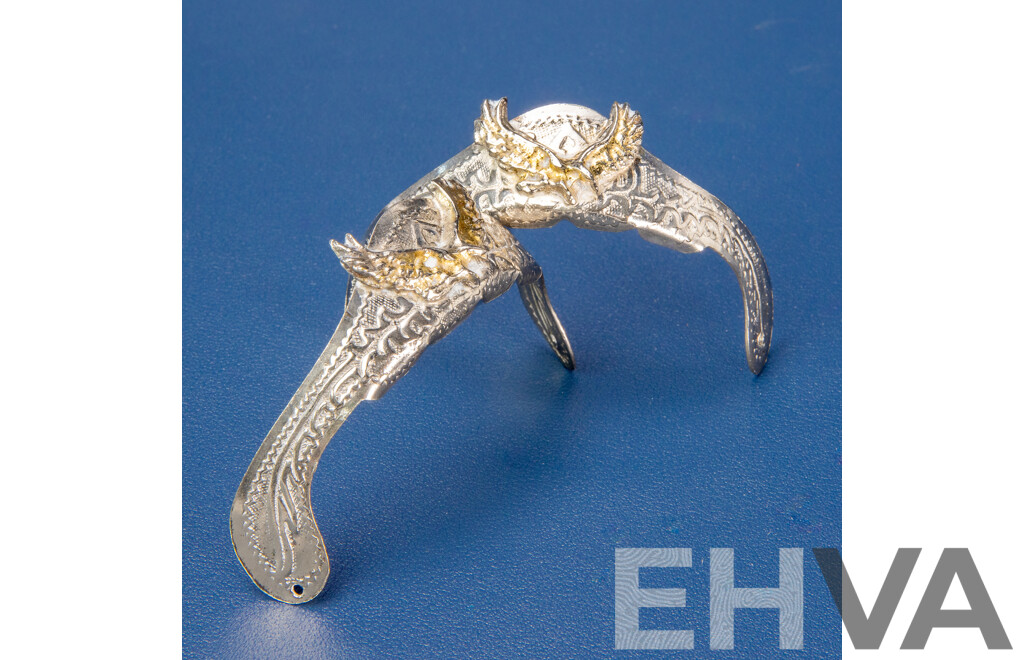 Set of Vintage Western Silvered Boot Toe Tips