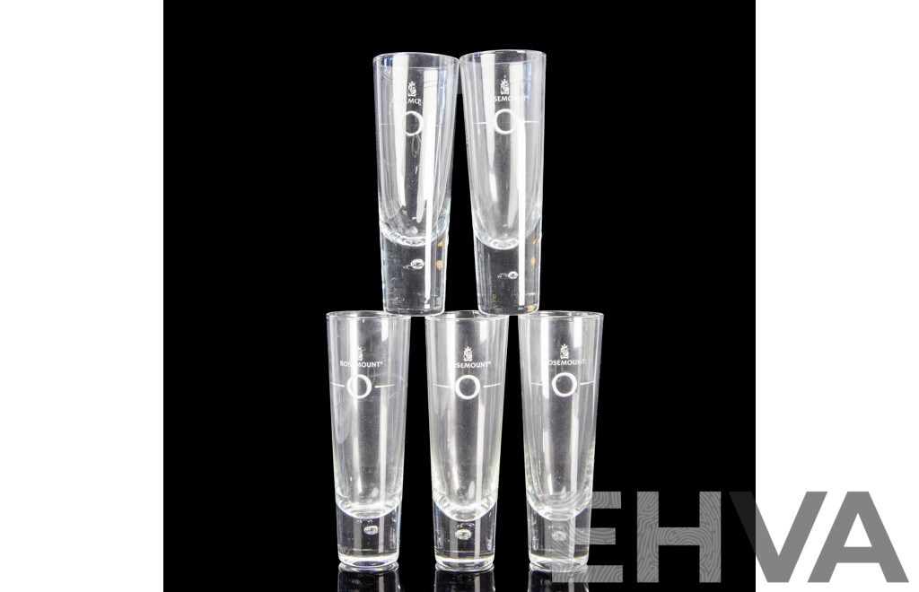 Set of 5 Rosemount Wine/Champagne Glasses